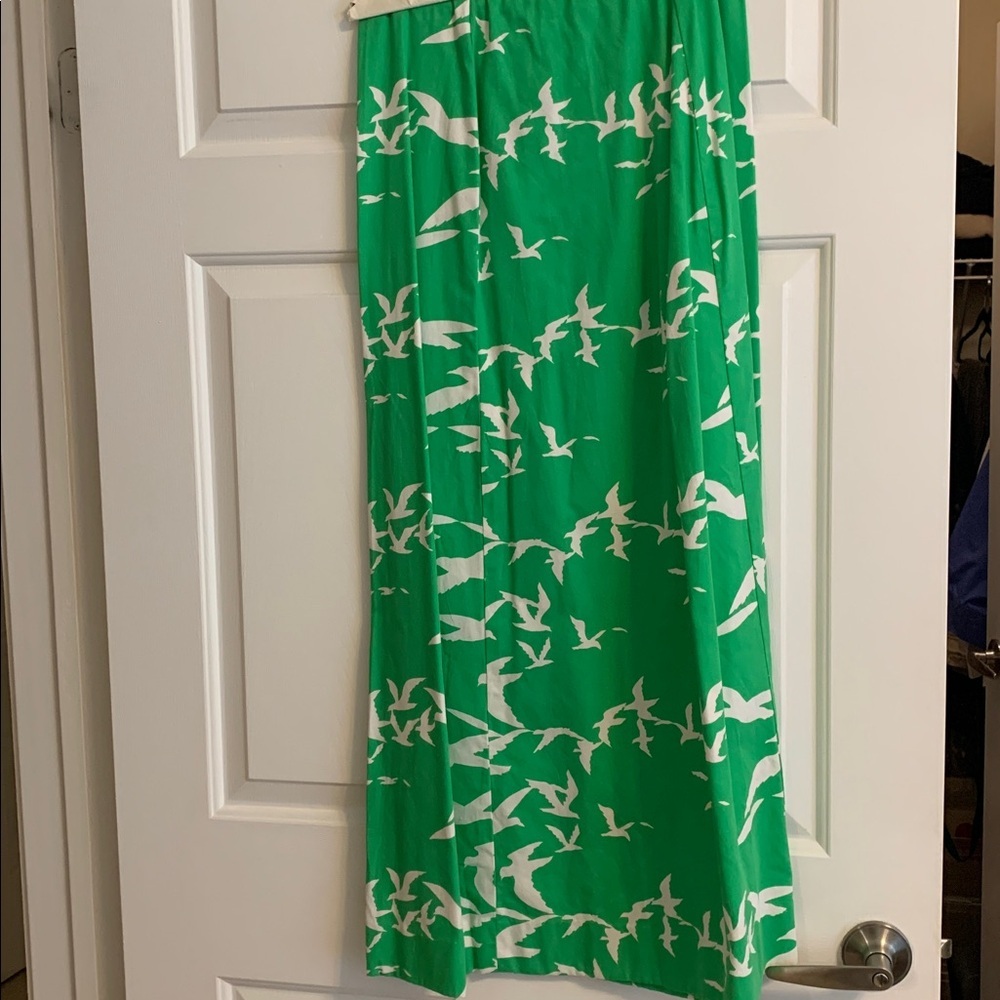 Vintage Seagull Skirt Green White Preppy 28" Waist